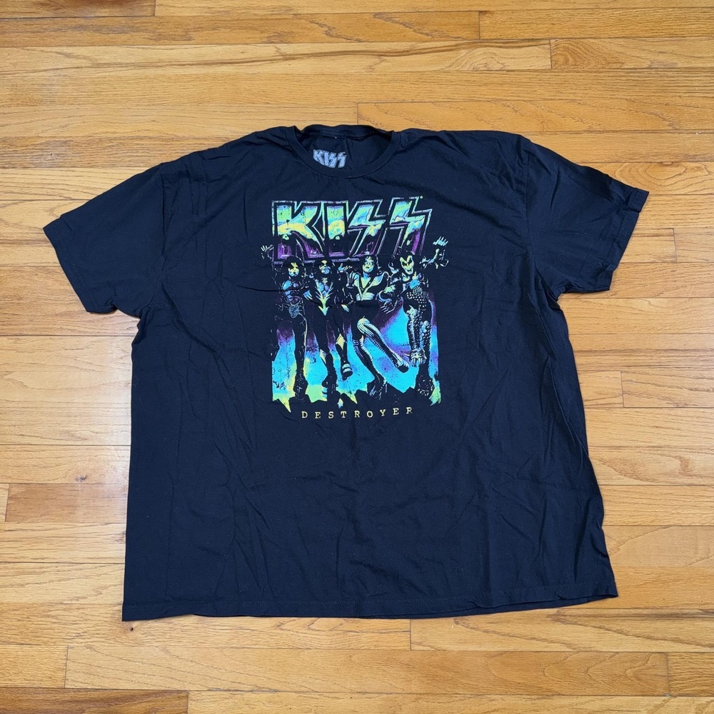 KISS Shirt‎ Mens 3XL Black Destroyer Graphic Band T Shirt Album Rock Music